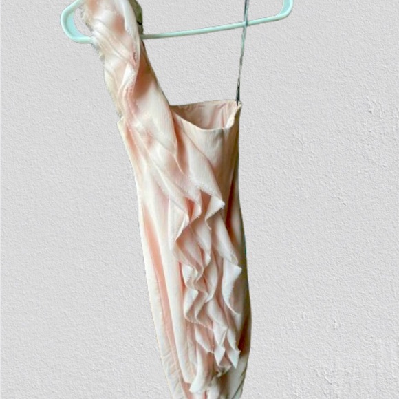 WHITE by Vera Wang One Shoulder Floor-Length Blush Pink Dress - Worn Once - Picture 2 of 2